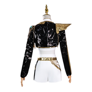 Kpop Demon Hunters Rumi Cosplay Costume Black Golden Halloween Huntrix Outfit Becostume